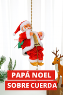Papá Noel Escalador con Cuerda Dorada